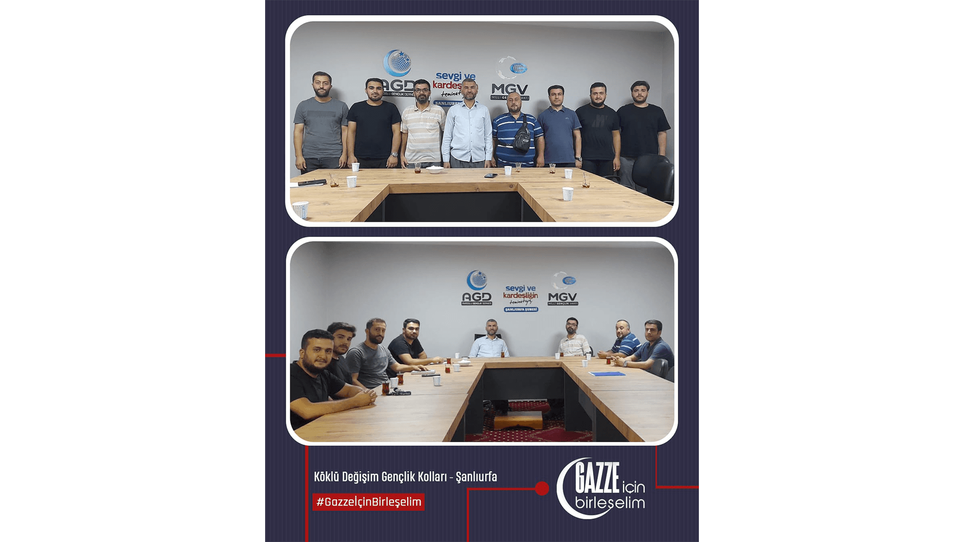 Köklü Değişim Gençlik Kolları olarak “Gazze İçin Birleşelim” çağrısı ile başlattığımız ziyaretler kapsamında Şanlıurfa Anadolu Gençlik Derneği'ne bir ziyaret gerçekleştirdik.